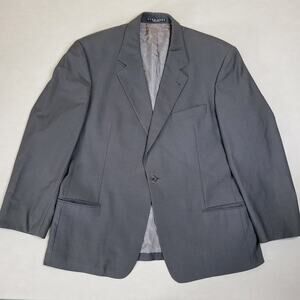 VTG Hugo Boss Sport Coat Jacket Blazer Mens 43R One Button USA Made Wool Gray